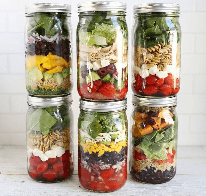 Les salades en bocaux