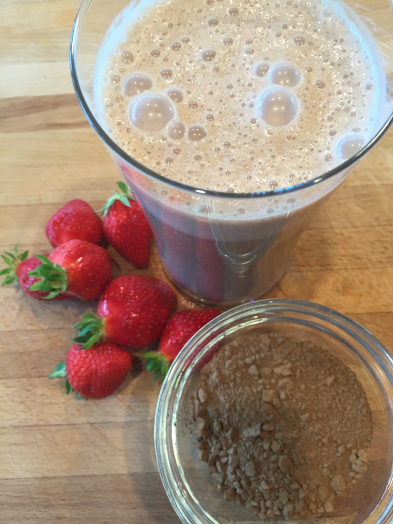 Smoothie fraises caroube - 1